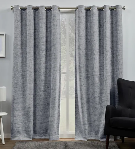 Vista 16 de Exclusive Home Burke - Par de paneles de cortinas 100 % opacas con ojales en la parte superior, 52 x 63 pulgadas, negro, juego de 2