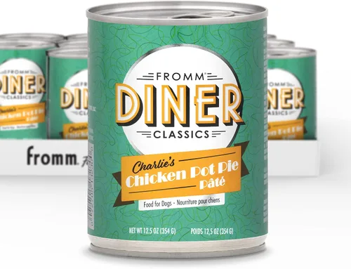 Vista 12 de Fromm Diner Favorites Bella's Beef Barkundy Stew - Comida húmeda prémium para perros, receta de carne de res, caja de 12 latas