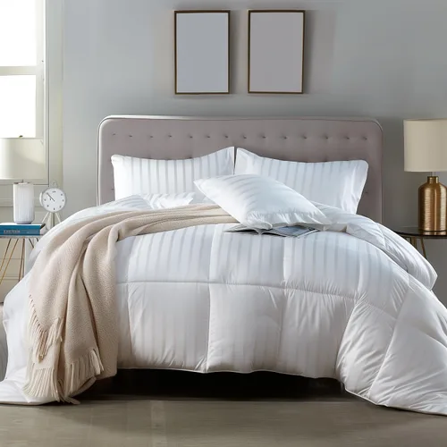 Vista 5 de Blue Ridge Home Fashions Edredón alternativo de plumón de damasco Duraloft de 500 hilos, tamaño individual
