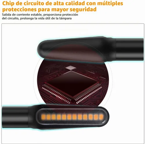 Vista 5 de Luces intermitentes para motocicleta, indicador de señal de giro secuencial, lámpara LED color ámbar (Paquete de 2)