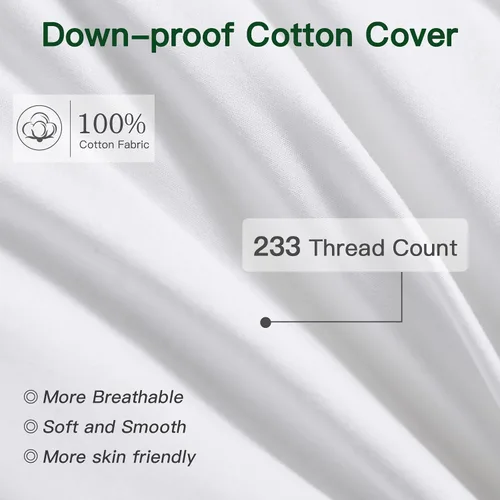 Vista 3 de OTOSTAR Paquete de 2 rellenos de cojines de plumón y plumas, 12 x 20 pulgadas, rellenos de almohada suaves y esponjosos con funda de 100% algodón