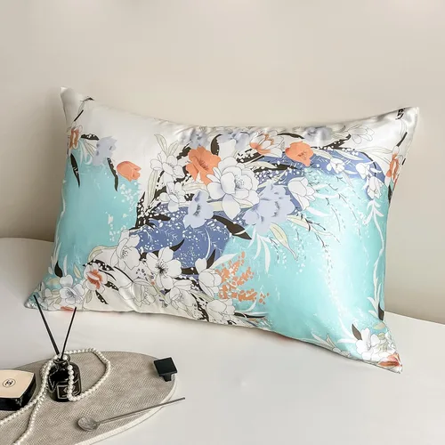Vista 9 de Funda de almohada de seda de morera con estampado de leopardo, tamaño estándar con cremallera, ambos lados, fundas de almohada de seda pura
