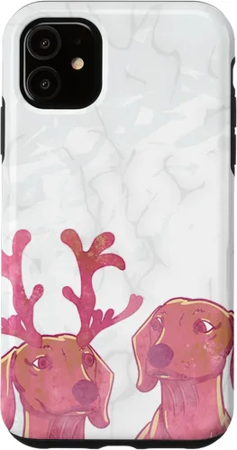 Vista 5 de iPhone 14 Rosa Dachshund Deer Astler Cute Animal Dog Lovers Estuche de regalo