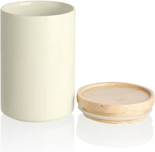 Vista 92 de Botes de Cocina Sweejar Tarro de Cerámica para Almacenamiento de Alimentos, Contenedores Apilables con Tapa de Madera de Sellado Hermético
