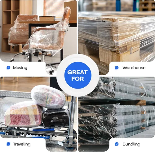 Vista 5 de IDL Packaging Mini rollo de envoltura elástica de 5 pulgadas x 1000 pies