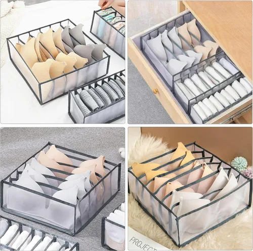 Vista 5 de TOOVREN Organizador de cajones para brasieres, divisor para cajones de ropa interior, contenedores de almacenamiento de lencería, organizadores