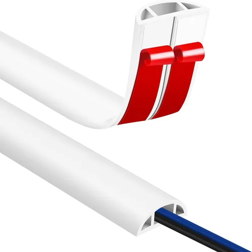 Vista 16 de JAHOMFAI Cubierta para cables de piso 1m de largo, cubiertas para cables en el suelo para proteger los cables y prevenir riesgos de caídas, fácil