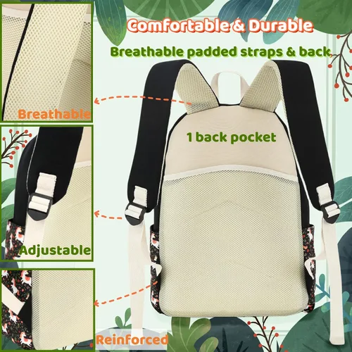 Vista 5 de Leaper - mochila escolar para niñas, mochila informal, bolsa de viaje con bolsillos laterales