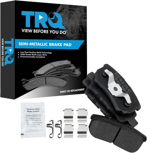 Vista 110 de TRQ Pastillas de freno delanteras semi metálicas compatibles con Ford Expedition 2018-2021 F-150 2018-2020 Lincoln Navigator 2018-2022