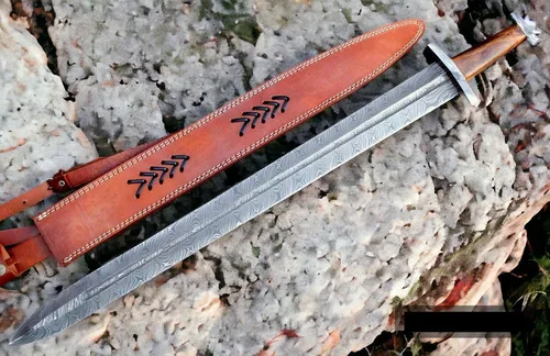 Vista 4 de Wilson Roy Acero de Damasco personalizado/espada/daga/espada celta 32 "espada de camping gladiosa de largo