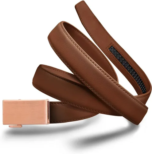 Vista 15 de Mission Belt Cinturón de trinquete de cuero para mujer, colección de cuero de 1.181 in oro/cuero negro