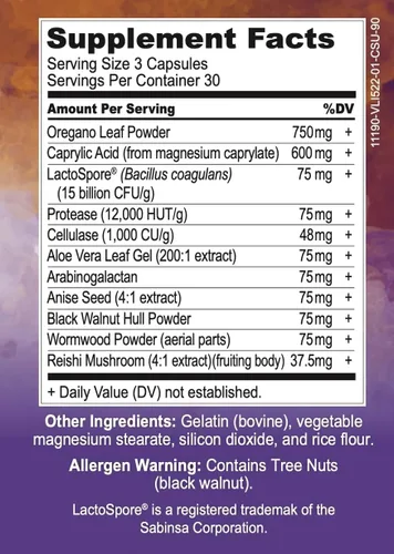 Vista 3 de Body Ecology Candida CLR Suplemento de microbioma saludable Restaura la salud intestinal 90