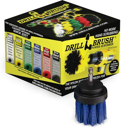 Vista 12 de Cepillo para parrilla de barbacoa ultra rígido de 2 pulgadas de largo, juego de taladro eléctrico de cerdas de nailon, removedor de óxido Negro