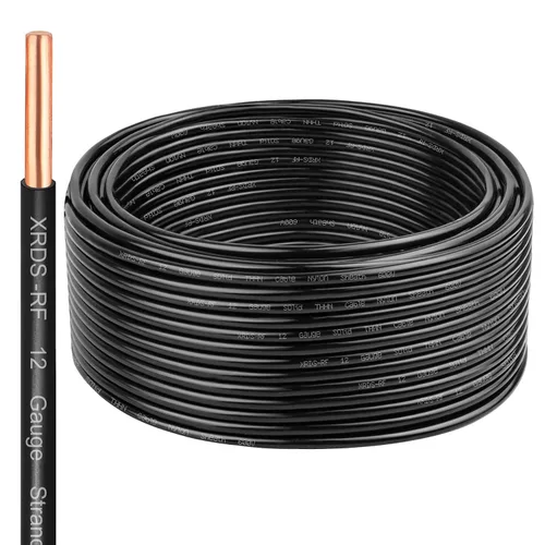 Vista 24 de Cable THHN 25 pies, Conductor Único de Cobre Desnudo, Cable Eléctrico Rojo 10AWG, Cable de Construcción Sólida de 600V con Funda de Nylon