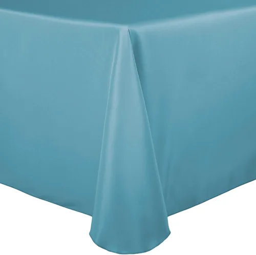Vista 44 de Ultimate Textile 60 x 102 in Oval Tablecloth Polyester Linen - Machine Washable Stain & Wrinkle Resistant Seamless Design for Dining Events - Aqua
