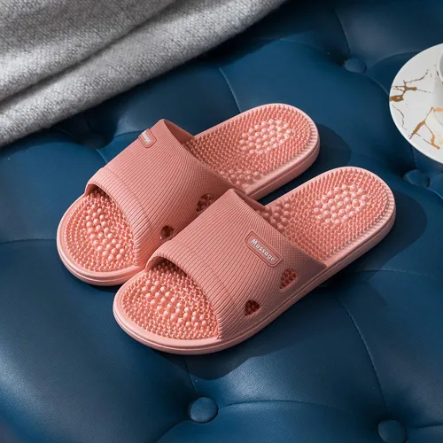 Vista 2 de Zapatillas de masaje de acupresión para fascitis plantar para mujeres, zapatillas de acupuntura para artritis, neuropatía, alivio del dolor