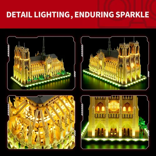 Vista 4 de BRIKSMAX Kit de luces compatible con LEGO Notre Dame Cathedral-Control
