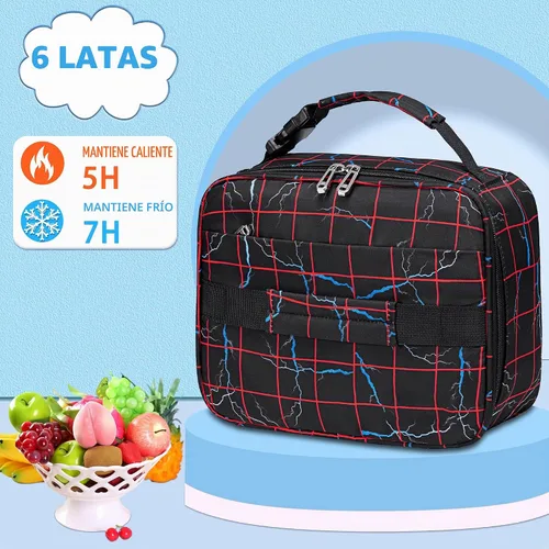 Vista 4 de Lonchera con aislamiento térmico para niños de 3, 4, 5, 6, 7, 8, 9, 10, 11, 12, para el regreso a la escuela, reutilizable, congelable, pequeña