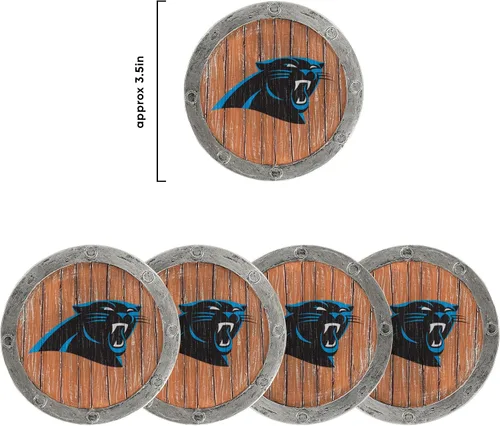 Vista 5 de FOCO NFL Team Logo 5-Pack Barrel Beverage Drink Coaster Set