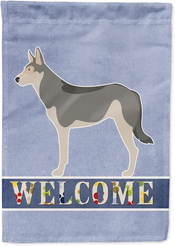 Vista 149 de Caroline's Treasures BB8334GF AIDI Bandera de jardín para perro de montaña del Atlas, bandera de buzón azul, bandera decorativa para patio exterior