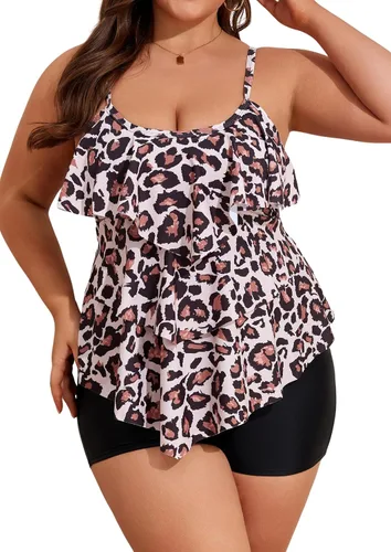 Vista 11 de B2prity Traje de baño tankini de talla grande para mujer, con control de 01