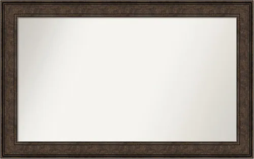 Vista 721 de Amanti Art Espejo de pared personalizado no biselado (25 x 25 pulgadas), marco de bronce acentuado, varios tamaños personalizados, espejo de baño