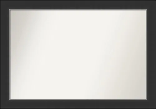 Vista 132 de Amanti Art Espejo personalizado, espejo de baño negro Astor, espejo de pared o espejo de tocador de baño sobre el fregadero (25 x 25 pulgadas)
