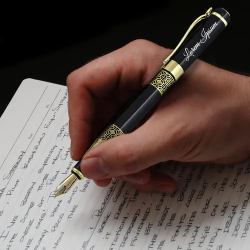 Vista 5 de Bolígrafos personalizados y bolígrafos de gel con nombres de empresa, juego de bolígrafos de regalo de oficina, con caja de bolígrafo de regalo