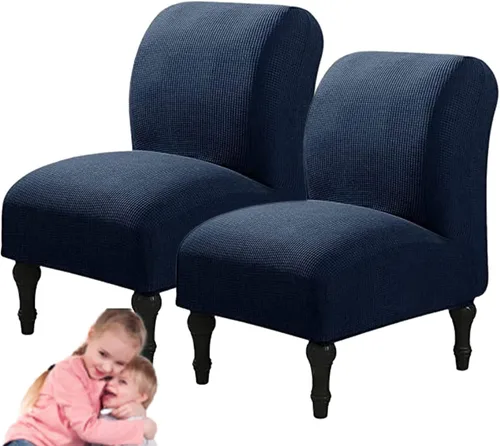 Vista 47 de Fundas elásticas para silla sin brazos, extraíbles y lavables, de elastano jacquard sin reposabrazos, protector de muebles para sala de estar, Verde