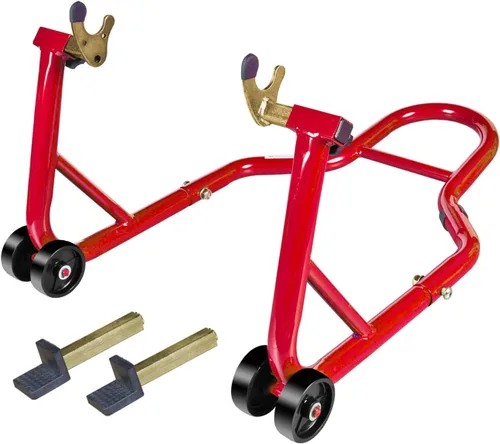 Vista 8 de Jack Boss Caballete de motocicleta, soporte de rueda trasera combo, capacidad de 500 libras, soporte de basculante para paddock para moto deportiva