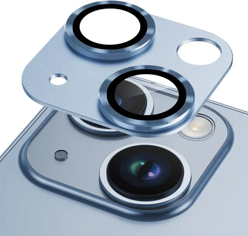 Vista 13 de Korecase Protector de lente de cámara para iPhone 14/iPhone 14 Plus, película de vidrio templado de metal para cámara, compatible con funda de lente