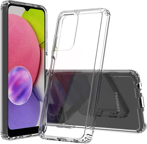 Vista 8 de Funda para Galaxy A03S Samsung A03S Funda Premium Clear Panel trasero + TPU Bumper Cover para Samsung Galaxy A03S versión de EE. UU. (YKL negro)