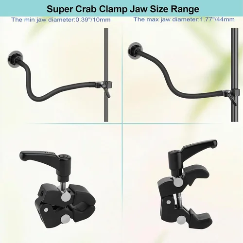 Vista 4 de Mippko Soporte magnético de cuello de cisne para cinta de correr/bicicleta giratoria/soporte de micrófono/soporte de música, brazo de cuello