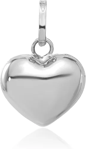 Vista 3 de IceCarats Collar con colgante de corazón de oro blanco de 14 quilates