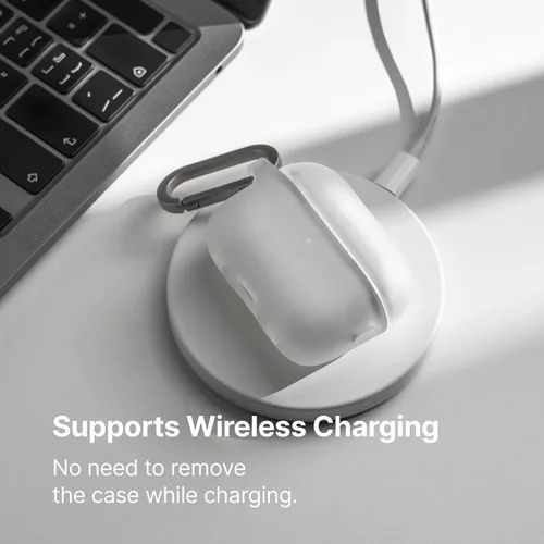 Vista 4 de RHINOSHIELD Funda de auriculares para AirPods 4 - Gris ceniza