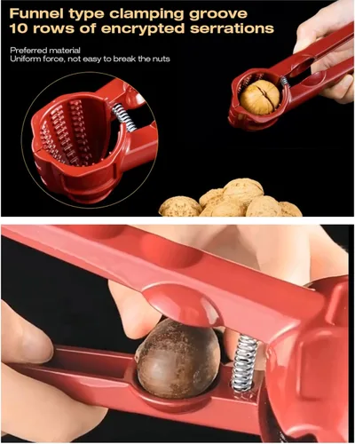 Vista 2 de Juego de herramientas de cascanueces de 7.1 pulgadas de largo, galletas de aluminio para todo tipo de nueces, nueces, castañas y melones