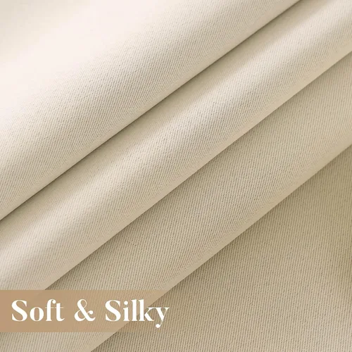 Vista 6 de WUBODTI - Cortinas opacas 100% crema para dormitorio o sala de estar de 84 pulgadas de largo, 2 paneles, cortinas modernas de aislamiento térmico