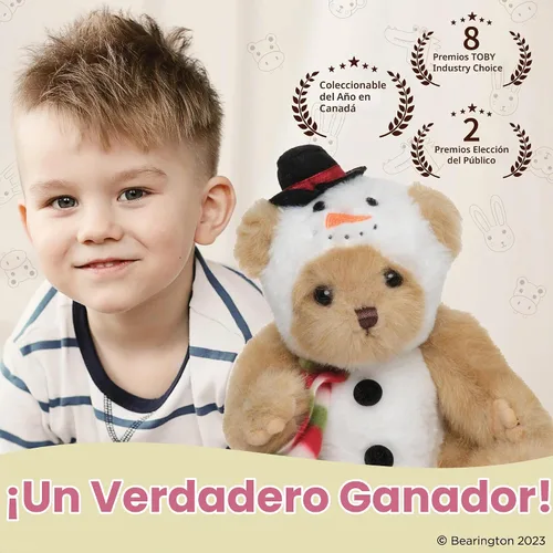 Vista 4 de Bearington - Osito de peluche con traje de muñeco de nieve Frost E Bear, 10 pulgadas
