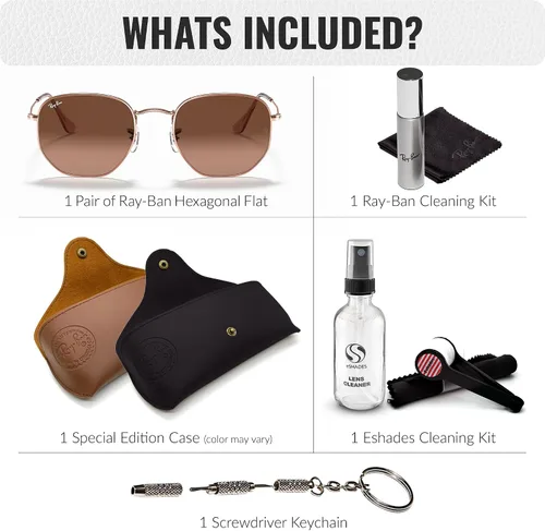 Vista 76 de Ray-Ban RB3548N Lentes planas hexagonales, gafas de sol cuadradas y redondas con kit oficial de gafas