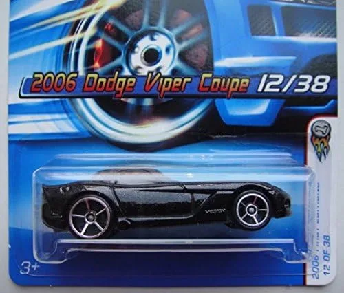 Vista 2 de Hot Wheels 2006 Primeras ediciones 12 de 38, negro con rayas blancas 2006 Dodge Viper Coupe #12 5OSP