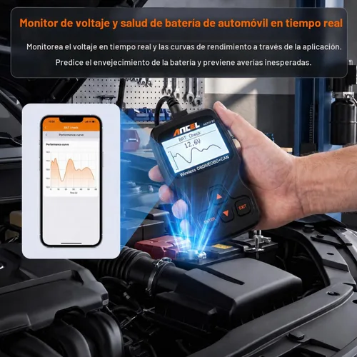 Vista 3 de ANCEL AD310BT Escáner OBD2 Bluetooth (Actualizado) - Lector de códigos del motor, escáner automotriz con aplicación premium para iOS y Android