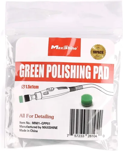 Vista 4 de Maxshine 10 Piezas MN01 Pulidora Pequeña y Accesorios - Almohadillas de Pulido Verdes de 15mm (0,59”), Ideales para Pulido y Pulido de Áreas