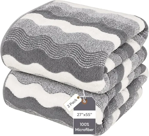 Vista 105 de JML - Toallas de baño de microfibra de gran tamaño (30 x 60 pulgadas), suaves, súper absorbentes y de secado rápido, multiusos para deportes