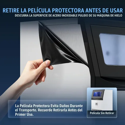 Vista 6 de Máquina de hielo comercial, 110 libras/24 horas con almacenamiento