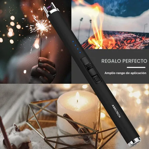 Vista 7 de ARECTECH Encendedor Eléctrico de Velas Recargable de Arco de Plasma Resistente al Viento para Velas Navidad Cocina Regalo de Cumpleaños para Mamá