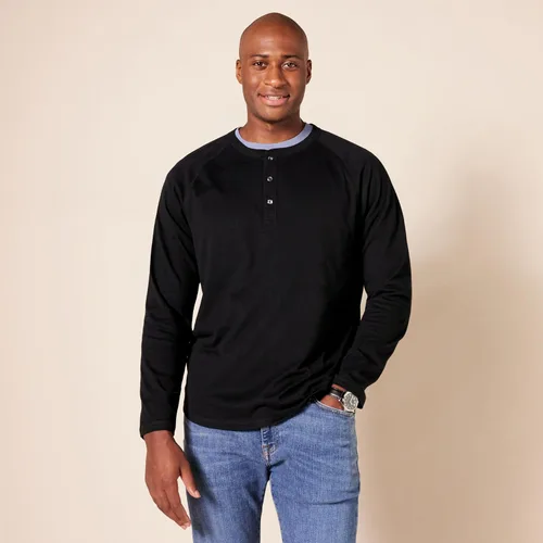 Vista 5 de Tienda Essentials - Camisa Henley de manga larga para hombre