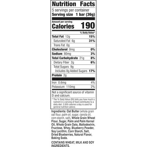 Vista 2 de Nature Valley Barras de Waffle Cremosas y Crujientes, Arándano, Grano Entero, 5 Barras, 6.5 oz