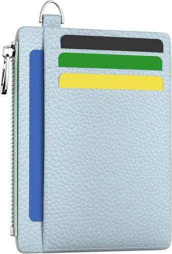 Vista 9 de Hancynir Cartera delgada para mujer con soporte para tarjetas de crédito RFID, pequeña mini funda para tarjetas con bolsillo frontal de PU, cartera