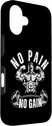 Vista 3 de No Pain No Gain Workout Motivational Case for iPhone 16