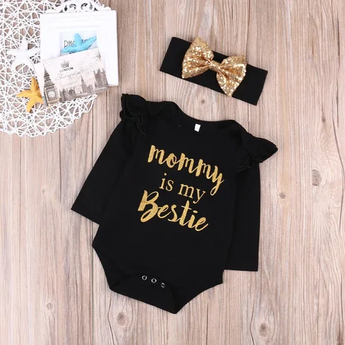 Vista 2 de MA&BABY - Mameluco para bebé recién nacido, con diseño floral y diadema
